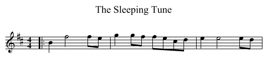 Sleeping Tune, The  - staff notation