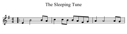 Sleeping Tune, The  - staff notation