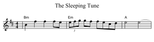 Sleeping Tune, The  - staff notation