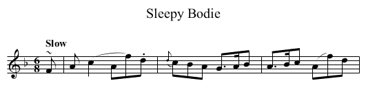 Sleepy Bodie - staff notation