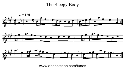 Sleepy Body, The - staff notation