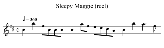 Sleepy Maggie (reel) - staff notation
