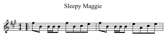 Sleepy Maggie - staff notation