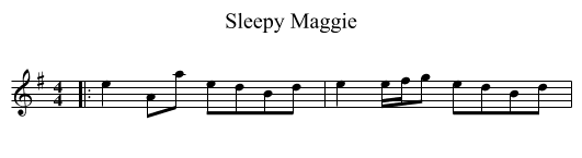 Sleepy Maggie - staff notation
