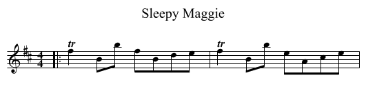 Sleepy Maggie - staff notation