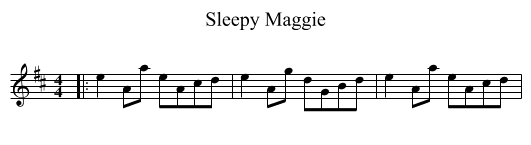 Sleepy Maggie - staff notation