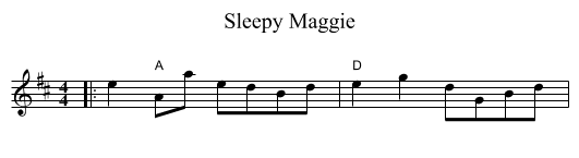 Sleepy Maggie - staff notation