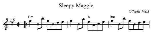 Sleepy Maggie - staff notation