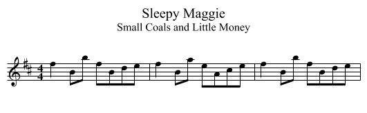 Sleepy Maggie - staff notation