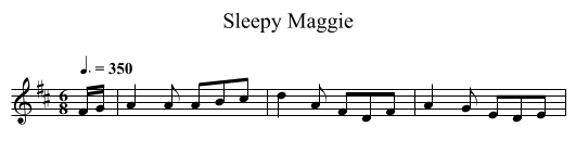 Sleepy Maggie - staff notation
