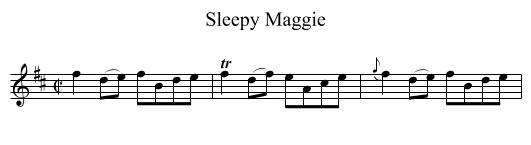 Sleepy Maggie - staff notation