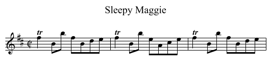 Sleepy Maggie - staff notation