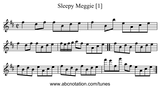 Sleepy Meggie [1] - staff notation