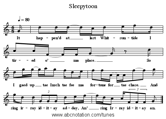 Sleepytoon - staff notation
