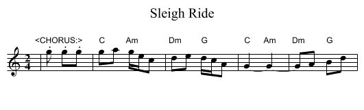 Sleigh Ride - staff notation