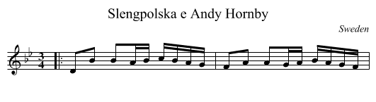 Slengpolska e Andy Hornby - staff notation