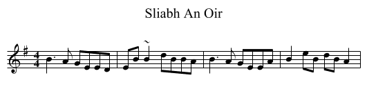 Sliabh An Oir - staff notation