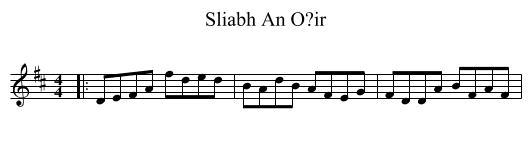 Sliabh An O?ir - staff notation