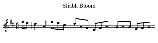 Sliabh Bloom - staff notation