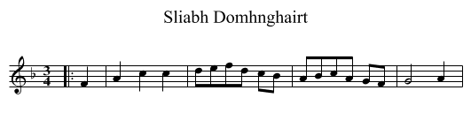 Sliabh Domhnghairt - staff notation