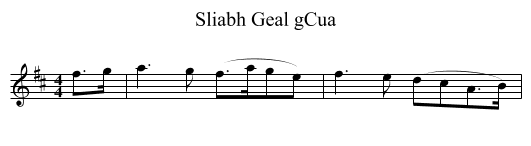 Sliabh Geal gCua - staff notation