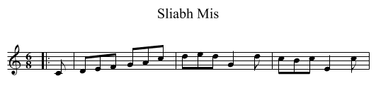 Sliabh Mis - staff notation