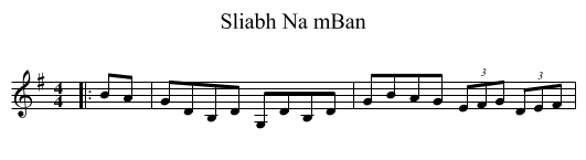 Sliabh Na mBan - staff notation