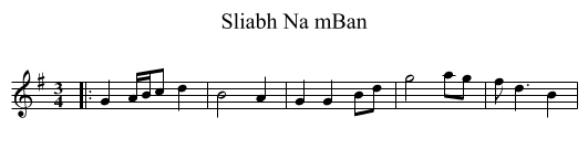 Sliabh Na mBan - staff notation