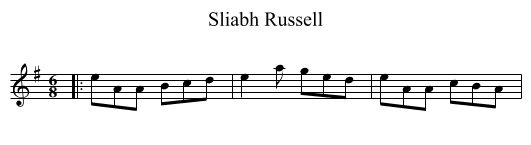Sliabh Russell - staff notation