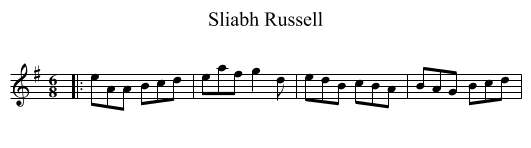Sliabh Russell - staff notation