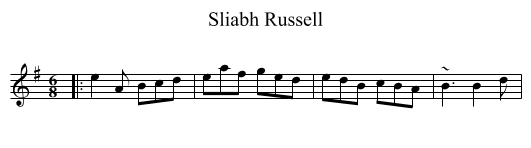 Sliabh Russell - staff notation