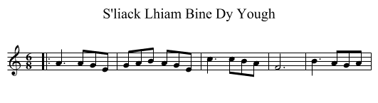 S'liack Lhiam Bine Dy Yough - staff notation