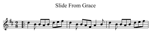 Slide From Grace - staff notation