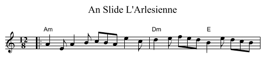 Slide L'Arlesienne, An  - staff notation