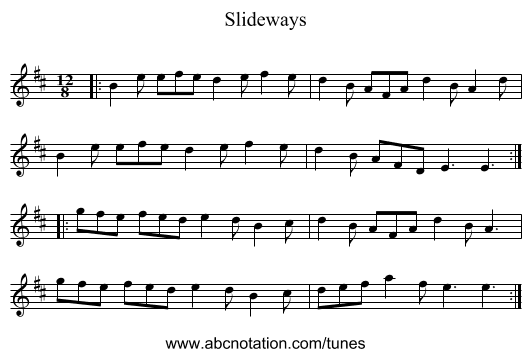 Slideways - staff notation