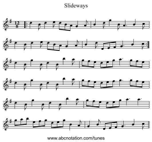 Slideways - staff notation