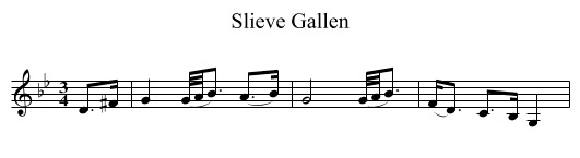 Slieve Gallen - staff notation