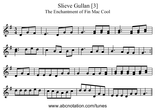 Slieve Gullan [3] - staff notation