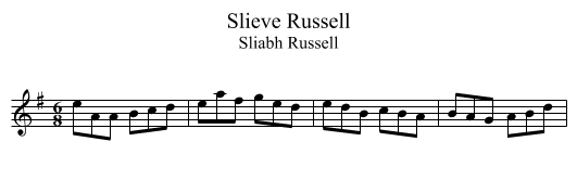 Slieve Russell - staff notation