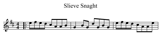 Slieve Snaght - staff notation