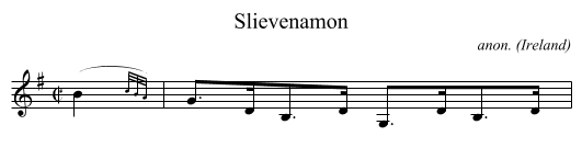 Slievenamon - staff notation