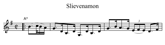 Slievenamon - staff notation