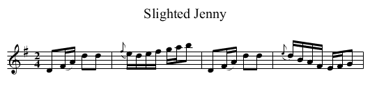 Slighted Jenny - staff notation
