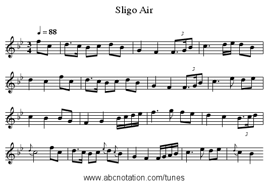 Sligo Air - staff notation