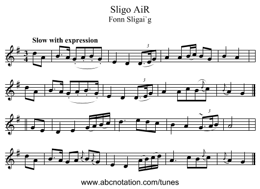 Sligo AiR - staff notation
