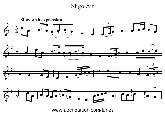 Sligo Air - staff notation