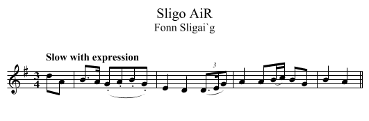 Sligo AiR - staff notation