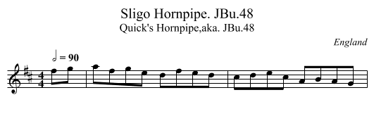 Sligo Hornpipe. JBu.48 - staff notation