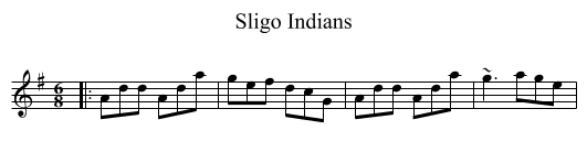 Sligo Indians - staff notation