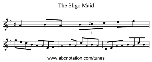 Sligo Maid, The - staff notation